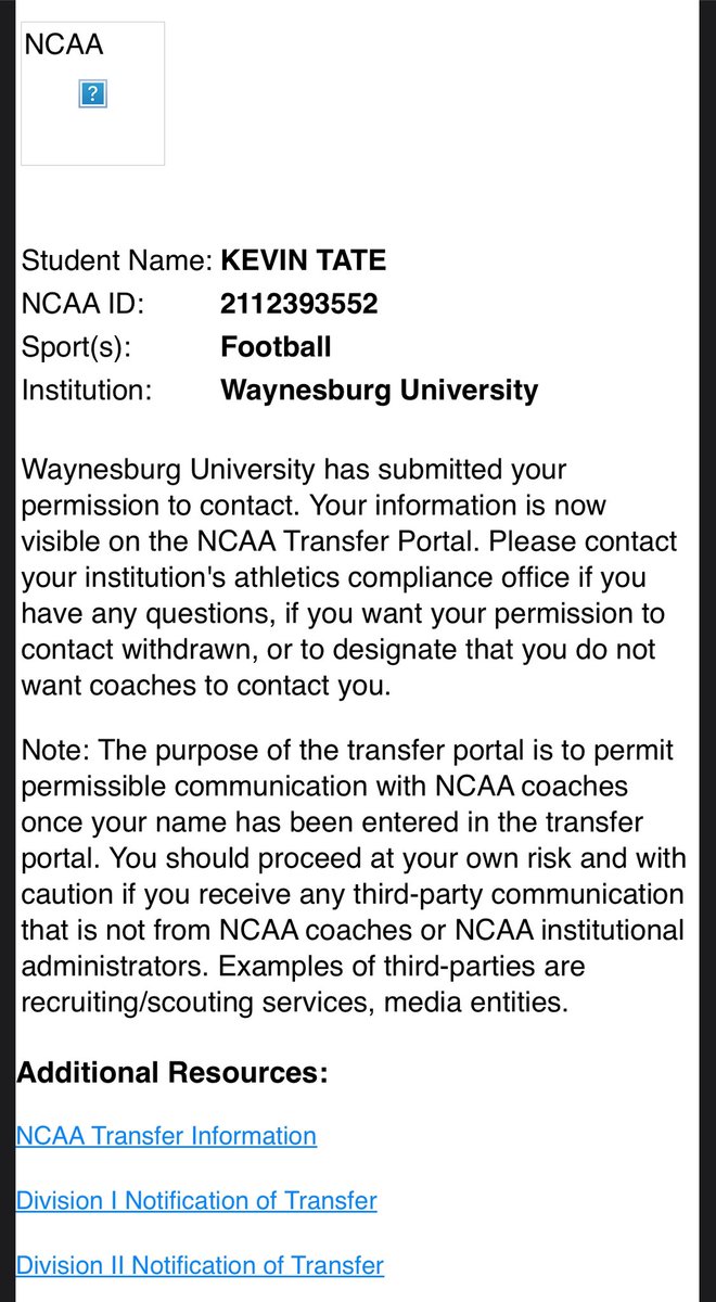 Kevin_Tate55's tweet photo. I will be entertaining the transfer portal as an undergraduate with 3 years of eligibility remaining. Thank you Waynesburg University. 
Coaches my recruitment is open ‼️
Phone number: 4127446818 https://t.co/DPW3CH2F1e