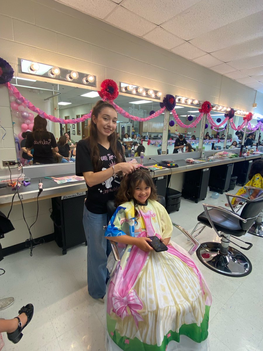 Just have to share some more of these sweet faces!  “Princess for the Day”.  Holmes Cosmetology, Rachel Lovelady, Instructor. @NISD