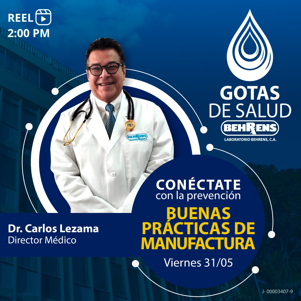 En Gotas de salud este viernes 31 de mayo, el Dr. Carlos Lezama hablará sobre la importancia de las Buenas Prácticas de Manufactura en la producción de medicamentos.

Laboratorio Behrens: Calidad y evolución desde 1904.

#LaboratorioBehrens #Prevención #Medicamentos