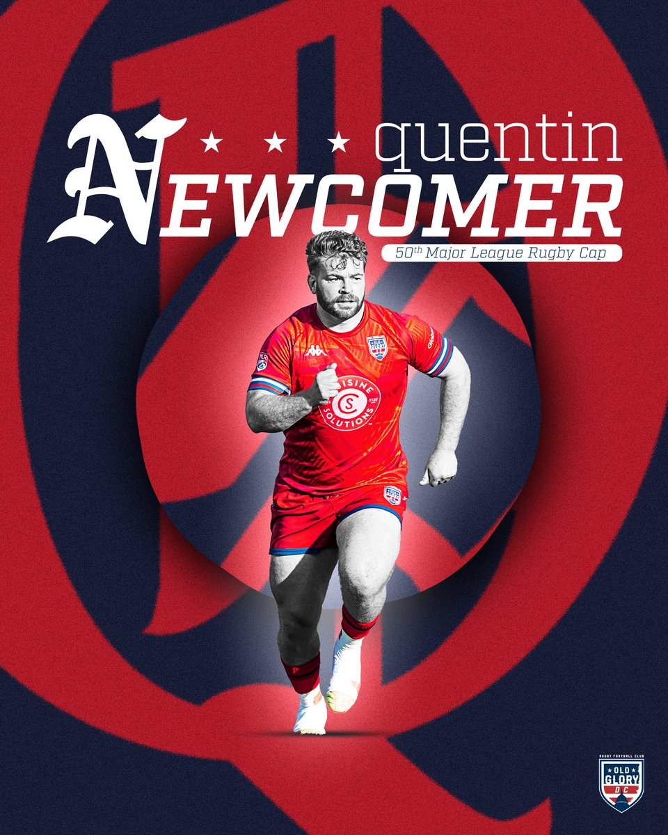 THE PEOPLE’S CHAMP 🫡 This Saturday, Quentin Newcomer will earn his 50th Major League Rugby cap in our match against @AnthemRugby 🚨 🎟️ Tickets ➡️ oldglorydc.com