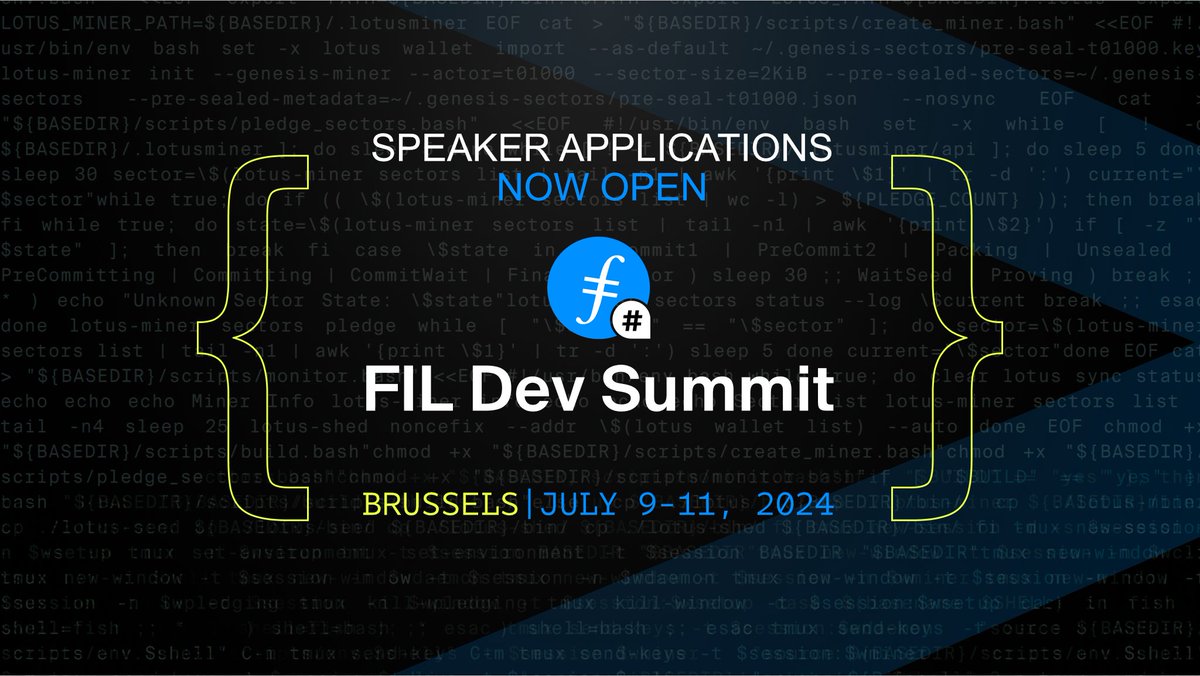 📢 Apply to speak at #FILDevSummit at @ETHCC Brussels 2024! 

FIL Dev Summit 2024 is fast approaching, and speaker applications are NOW OPEN!️🗣️ Apply to speak at any of these awesome full-day tracks. 👇️

👋 Filecoin 101 / Welcome to Filecoin
🤖 Compute, Storage, & AI
⏱️ The