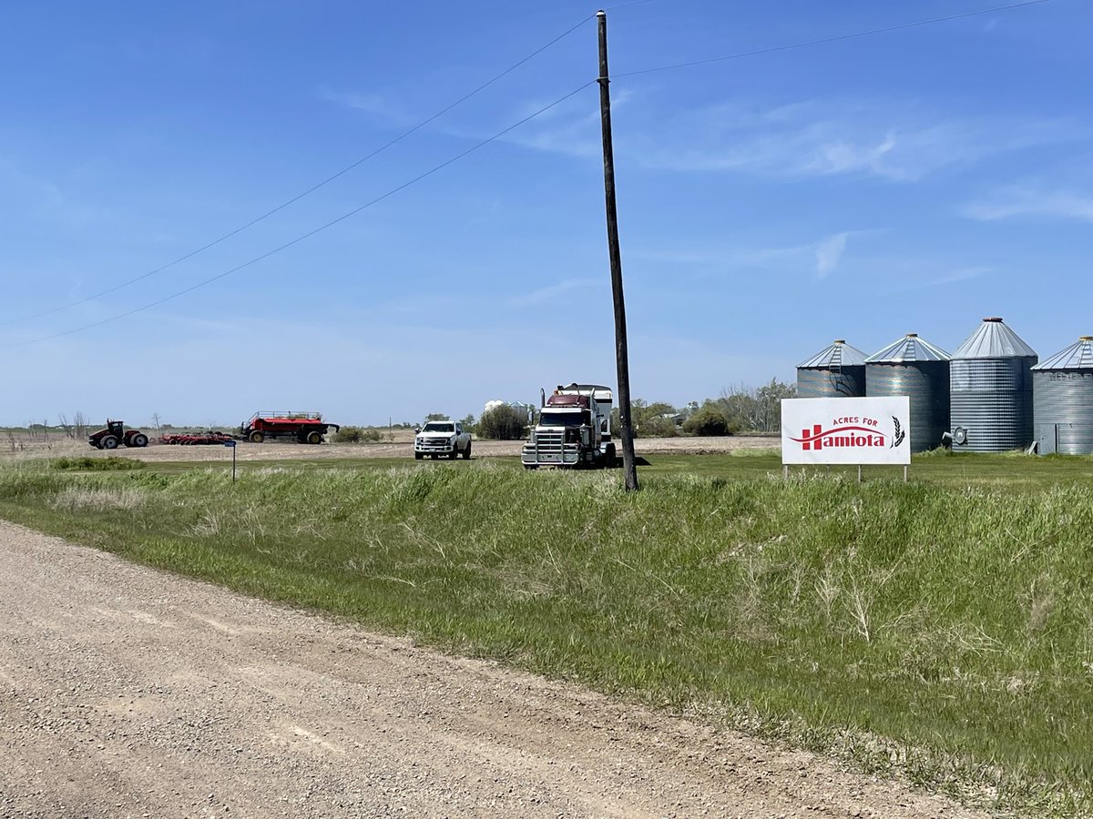 Seeding day! Thank you to Ellis Grain Farms Ltd for taking their time to seed the field this afternoon, very appreciated! Thank you to Chappell Ag Solutions and Pioneer HiBred Canada for donating all of the seed. We would also like to thank Nutrien Ag for donating fertilizer.