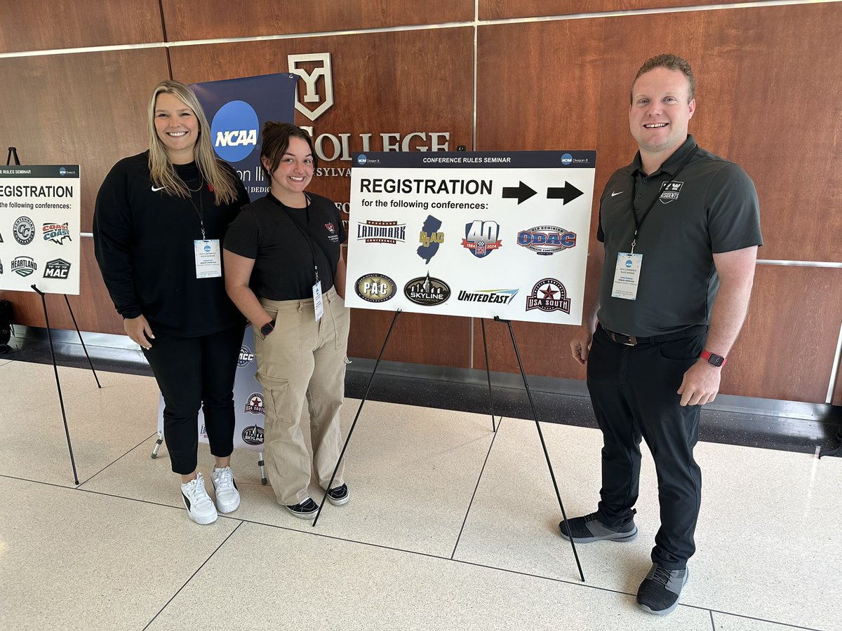 We thank Hannah Dietz, Mollie Charlton and Aaron Thompson for representing the W&amp;J Department of Athletics today at the NCAA Conference Rules Seminar hosted by the Mid-Atlantic Regional Commissioners Association (MARCA) at York College of Pennsylvania.
 
#PrezPride