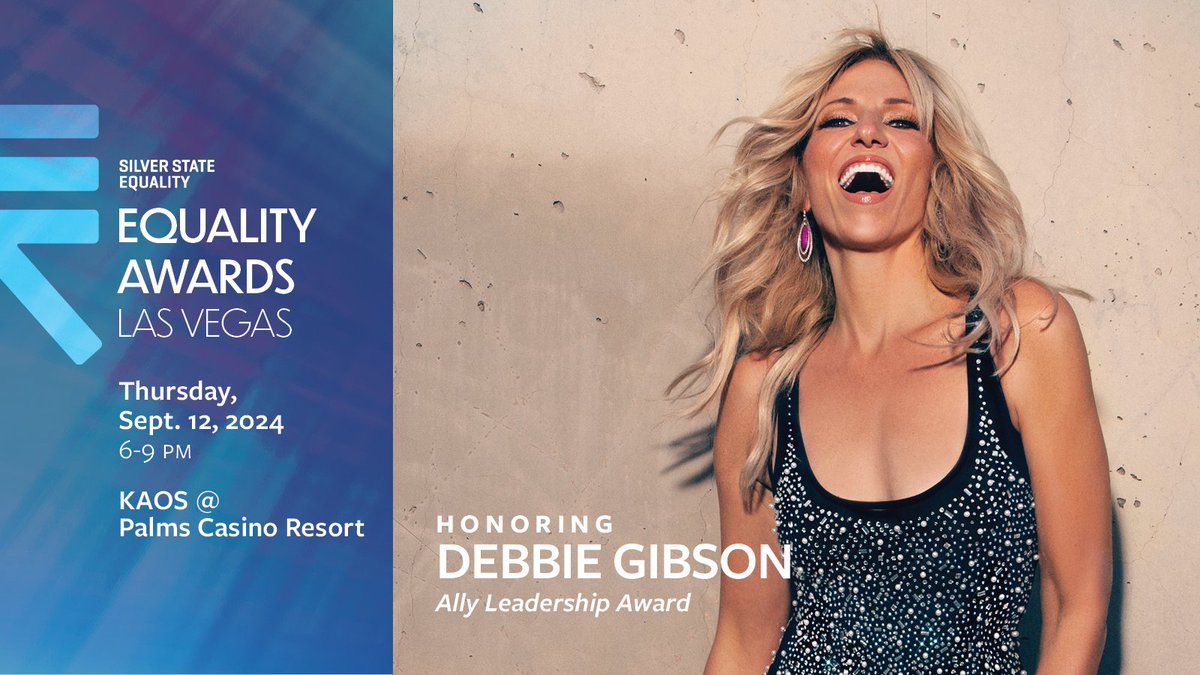 It isn't only in our dreams…at this year’s Silver State Equality Awards, we’ll be honoring the absolutely electric @DebbieGibson with our Ally Leadership Award! Join us September 12 at KAOS at the Palms from 6-9 PM — get your tickets before it’s too late! silverstateequality.org/2024-silver-st…