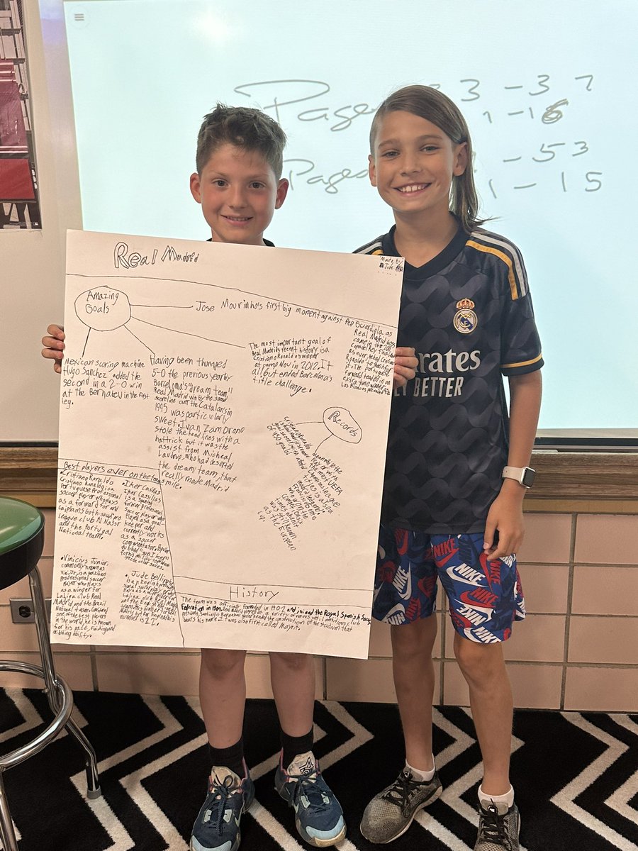 Jude is presenting his passion project on <a href="/realmadriden/">Real Madrid C.F. 🇬🇧🇺🇸</a> <a href="/realmadrid/">Real Madrid C.F.</a> #engaged64 #4thgrade