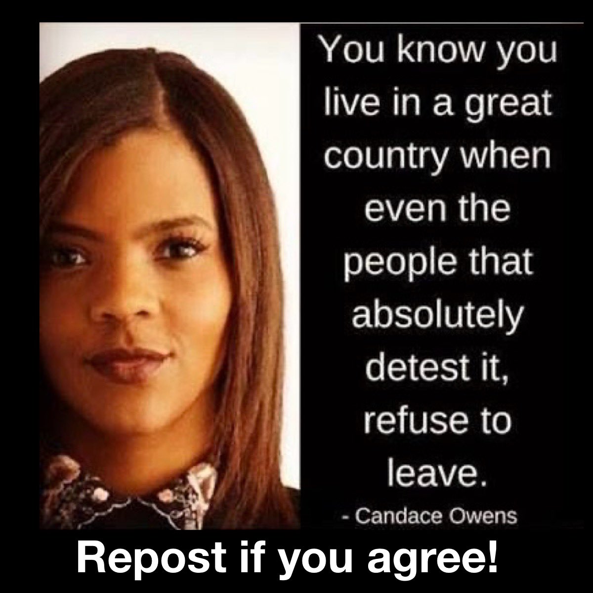 America is the greatest country for everyone where you can move ahead with hard work and dedication. If don’t support America, either move back to where you are from or renounce your citizenship. Thoughts?