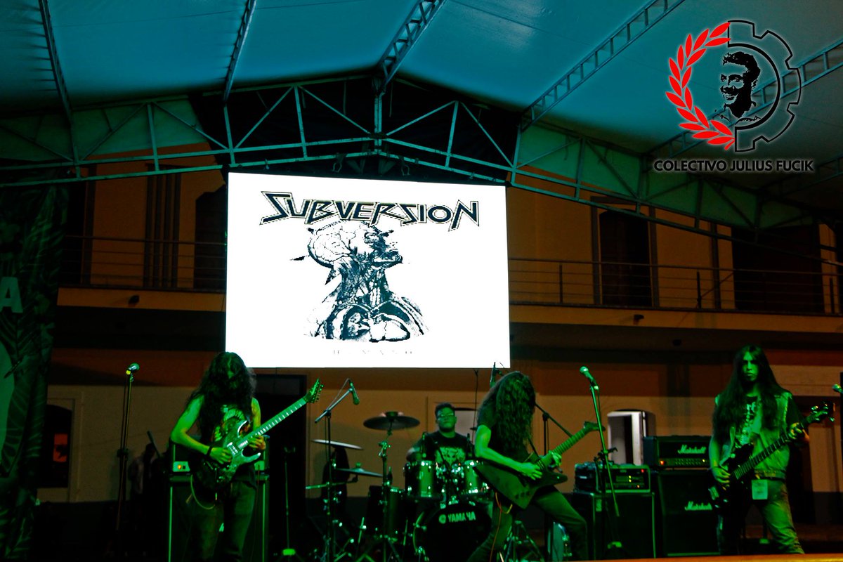subversivaprod's tweet photo. #Tbt en la tarima del FEDEARPAZ en 2017 🤘☢️🔥

Subversion se estará presentando el próximo sábado 06 de julio en @melodibar (Pereira)

Escucha a Subversion en todas las plataformas de streaming 🎶

📸 : Colectivo Julius Fucik

#ThrashMetal #Subversion #MetalMusic #Concert https://t.co/fVIPOuaEzs