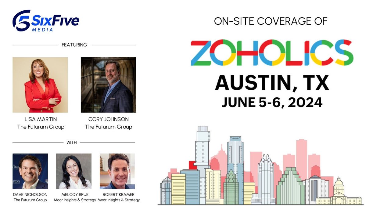 #ZoholicsUS is upon us! We'll be covering the event speaking with @Zoho CEO Sridhar Vembu and Chief Evangelist Raju Vegesna. @LisaMartinTV and @CoryTV are the featured on-site hosts for the event, joined by @MasSubestimado, @MelodyBrue, and @RobKramer_Data. Stay tuned for