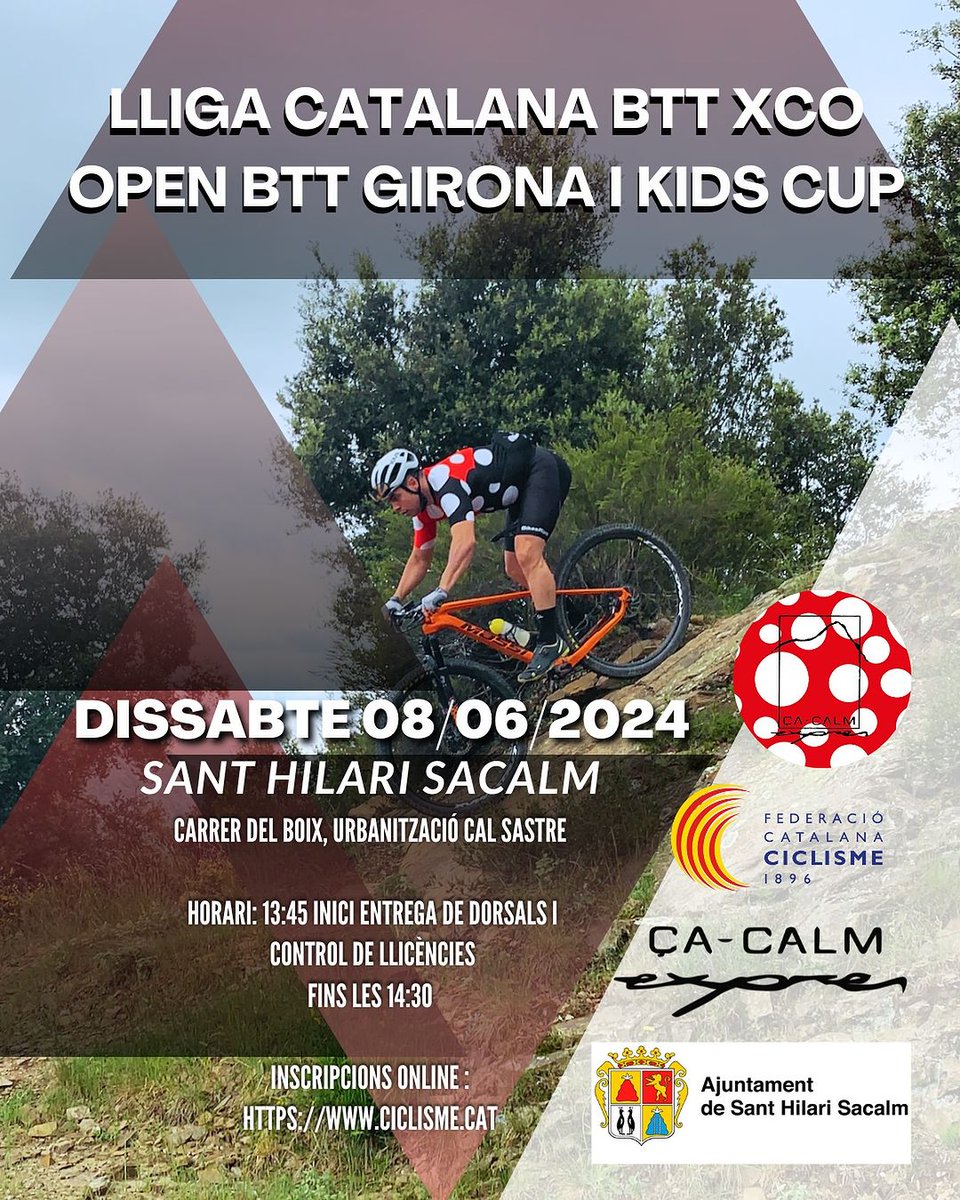 🚵‍♂️Sant Hilari Sacalm es prepara per l'última cita gironina de la #LligaCatalanaBTT el dissabte 8 de juny.

🏆Serà la setena prova puntuable del nou format català i la prova decisiva del #OpenGironaBTT.

+ info 👉 ciclisme.cat/noticies/btt/s…

#ciclismecat #XCO