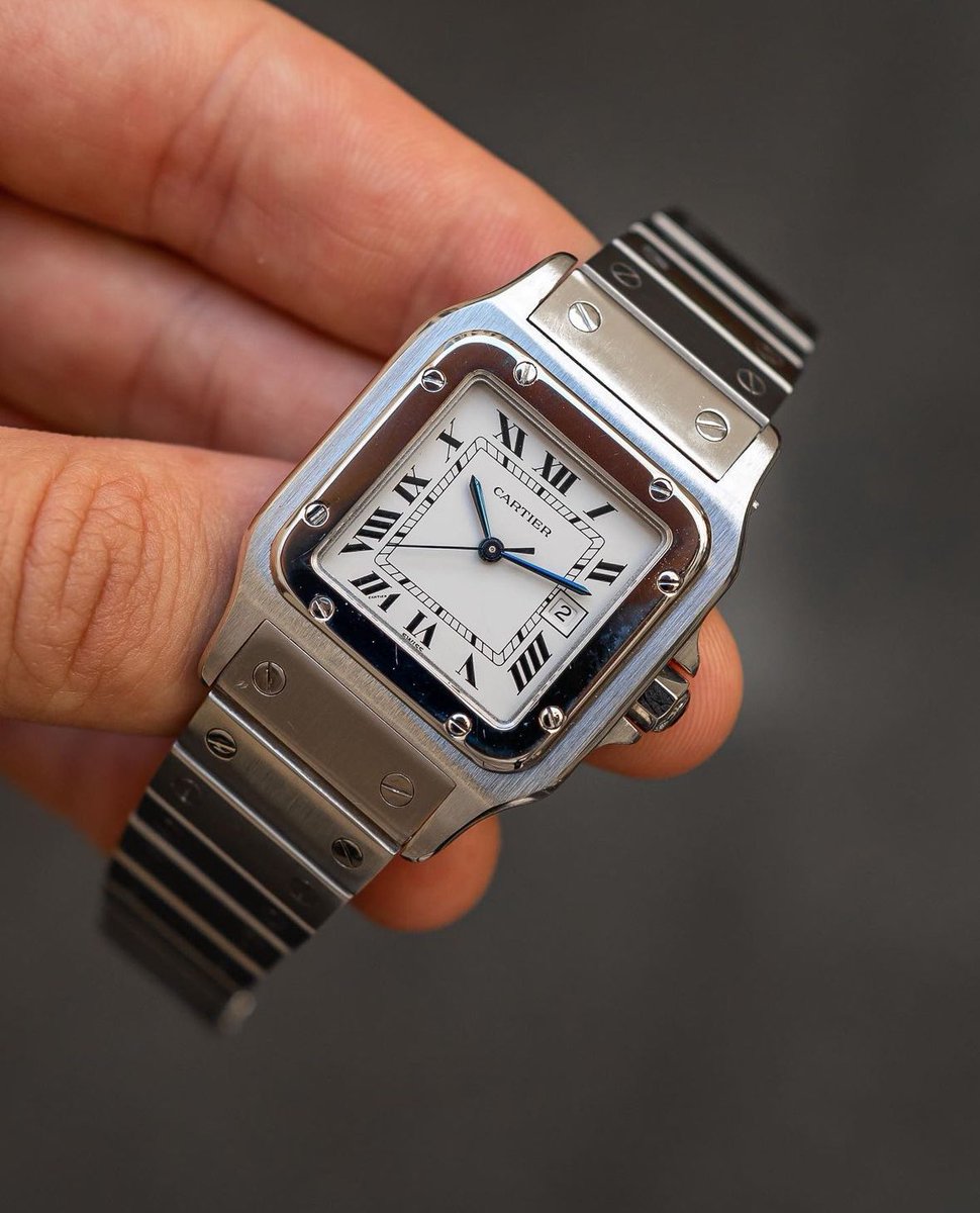 secondemorte's tweet image. Cartier Santos 2960, la Cartier sportive par excellence