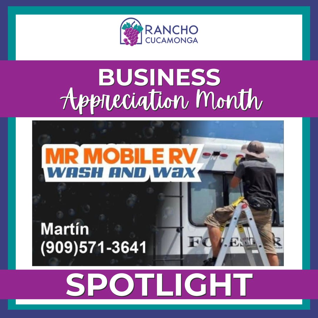 During #BusinessAppreciationMonth, <a href="/CityOfRC/">Rancho Cucamonga</a> is celebrating our local businesses by sharing their submitted stories. Today we are spotlighting, #MrMobileRVDetailing!

From the convenience of your home or storage facility, we offer RV detailing inside and out!

#ChooseRC