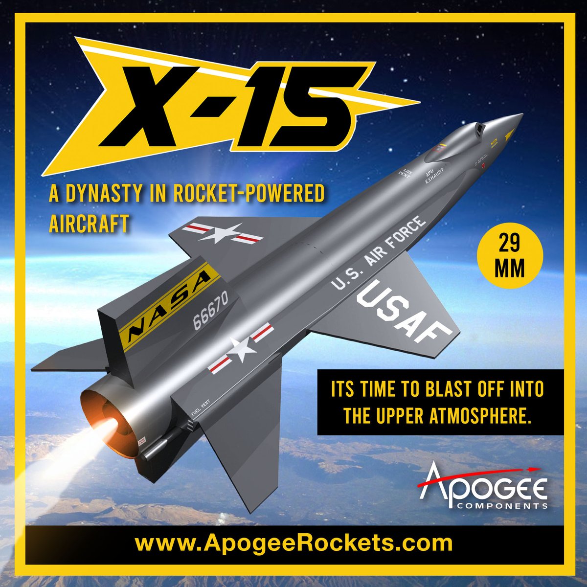 ApogeeRockets's tweet photo. The X-15 from Apogee Components is a scale model of the X-15, which is still the fastest rocket-powered manned aircraft. Its time to blast off into the upper atmosphere. https://t.co/3YL051a4sU

#apogee #rocket #rockets #modelrockets #modelrocketry #rocketry #rocketeer #science https://t.co/CaleOrioKp