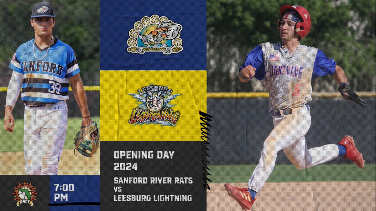 The two-time defending champs, who have played for four straight titles. The five-time champs, looking for a return to glory. The Florida League season begins tonight, as the @FCSL_Lightning head to Sanford for a meeting with the @FCSLRats! First pitch coming up at 7:00 pm!