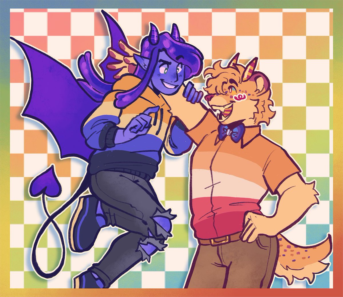 ducclord's tweet photo. @asapaints hehehehe my sona with @amenyx sona
2019 -> 2023 -> 2024 https://t.co/IiDPFWkTX1