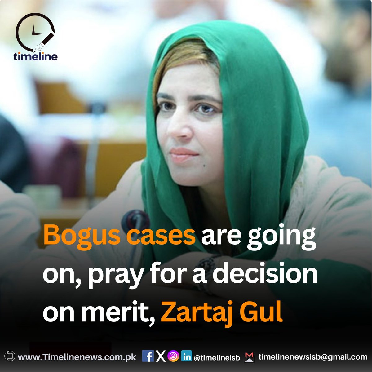 Bogus cases are going on, pray for a decision on merit, Zartaj Gul Read more timelinenews.com.pk/bogus-cases-ar… @PTIofficial @PTIOfficialISB @ImranKhanPTI @zartajgulwazir #AngelSkin #CL_BEAUTRIUMxBEAUTILOX #BAZAARThailandxMikeYada #NedbankCup