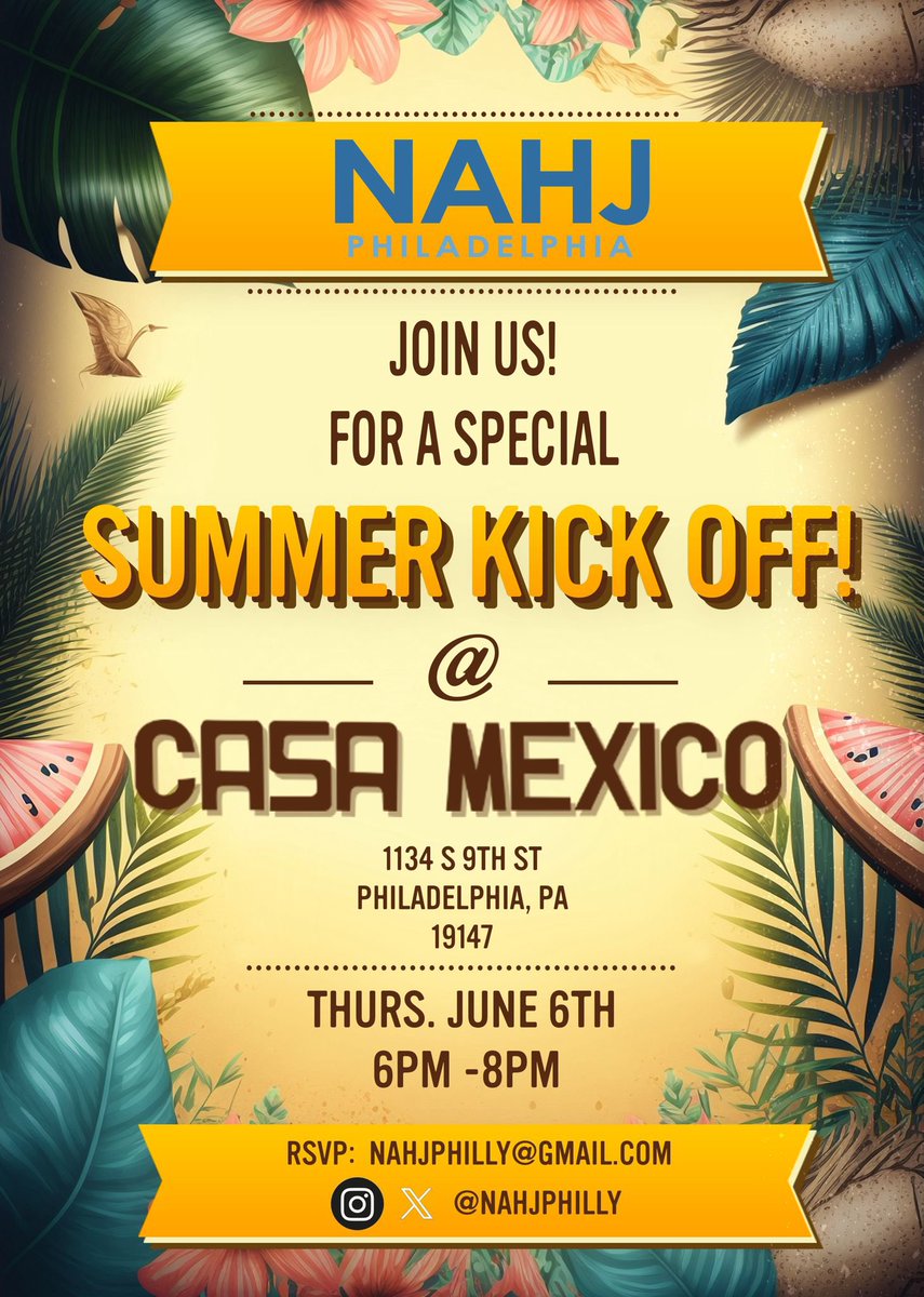 Summer Kickoff! Join us Thursday June 6th for an evening of networking and celebration at Casa Mexico 6-8 pm
