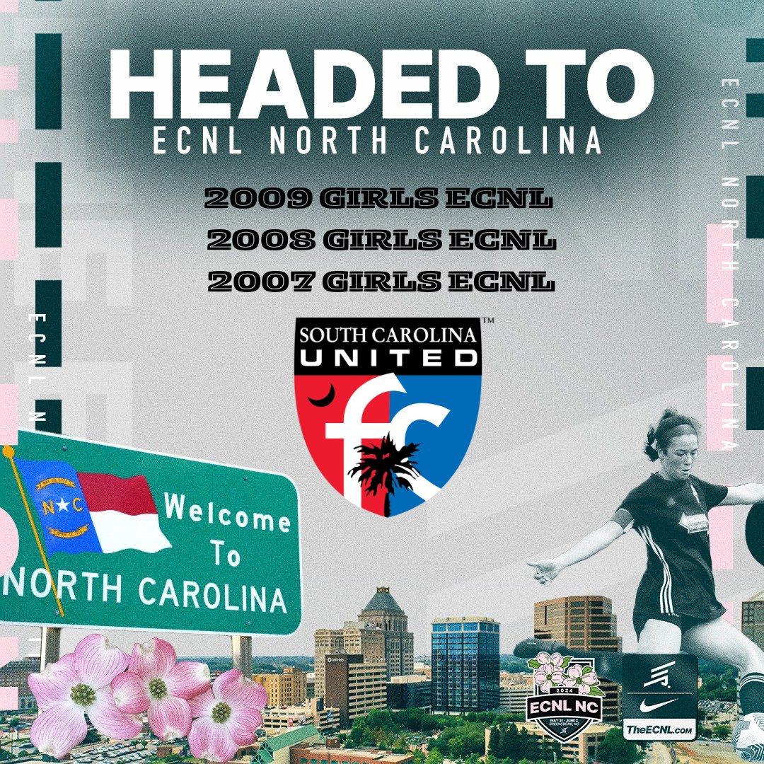 Our 2007, 2008, and 2009 Girls ECNL are headed to Greensboro, NC today to compete in the ECNL NC.  Wishing them the best of luck and safe travels! 🙌💪
#SCUFC #ECNLNC