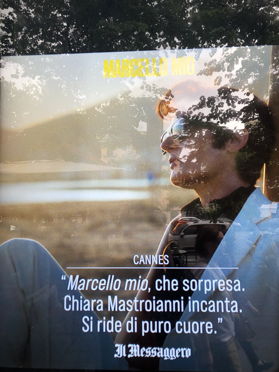 Marcello mio di Chiara,Mastroianni. Brava. Film che con leggerezza tocca anche temi tosti,certo,tendenzialmente autobiografico con rimandi alla settima arte non solo quella abitata dal papà Il finale? Chi l’ha visto:zia scalpitava per abbandonare la nave…
Cinema Eden. Roma Amor.