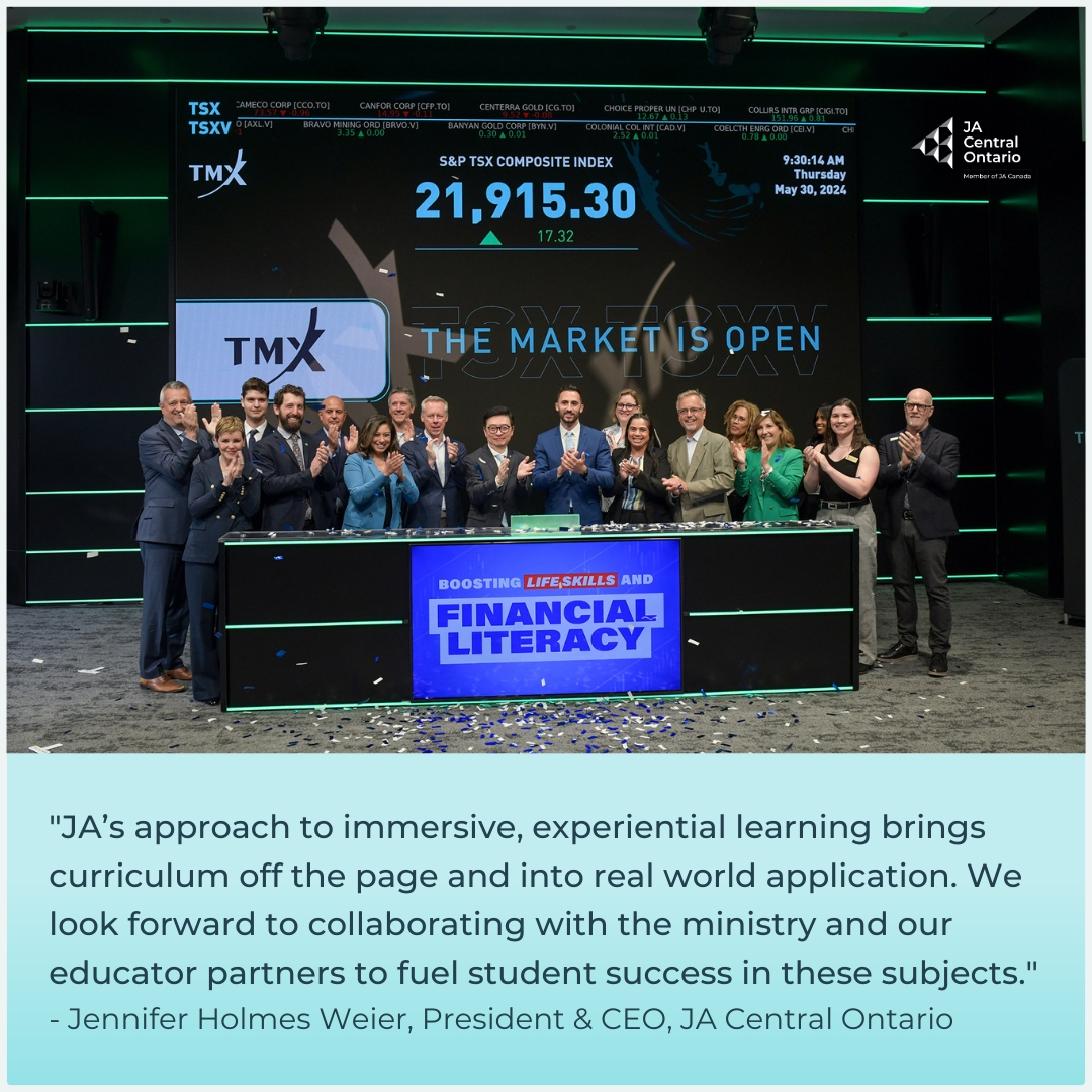 Today, we were honoured to join the Minister of Education at the Toronto Stock Exchange for the announcement of new curriculum and graduation requirements in financial literacy, life skills, and career education. 🎓 
Read full story here: bit.ly/458oLQH