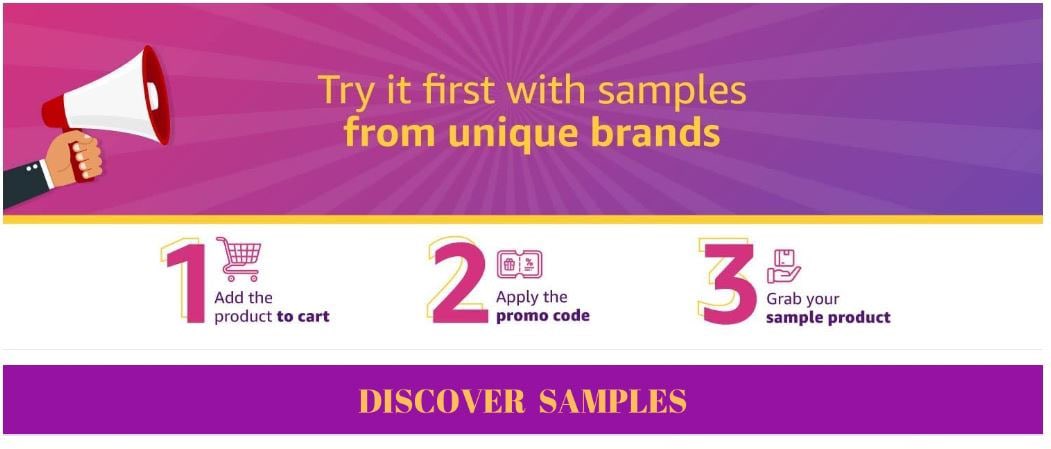 Loot fast🔥 Exclusive Samples Available for Select Customers at ₹1 amazon.in/l/28202809031?… Click on Grab samples at ₹1