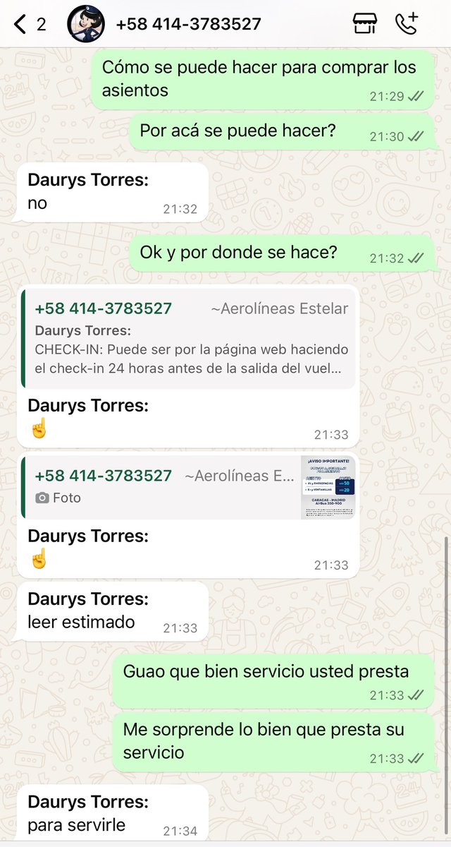 rrivas4c's tweet photo. Por qué el servicio al cliente en Venezuela debe tener esta calidad tan deplorable? Una simple pregunta y está persona que es su trabajo en una Aerolínea, le da fastidio responder o simplemente no desea hacer su trabajo @InacVzla @AerolineasE @AlexaGomezDos @eutrafico https://t.co/ETUbZq6O0p