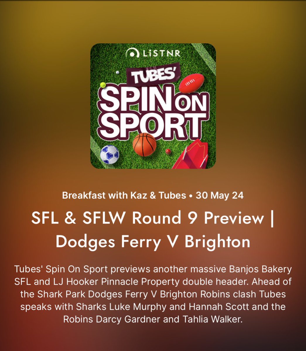 SFL &amp; SFLW Round 9 Preview | listen as <a href="/tubestubestubes/">Tubes</a> catches up with Sharks &amp; Robins top names ahead of their Shark Park clash. 
#grassroots
#community
#football
#sfl
<a href="/AFLTasmania/">AFL Tasmania</a> 

bit.ly/4e2Ckp2
