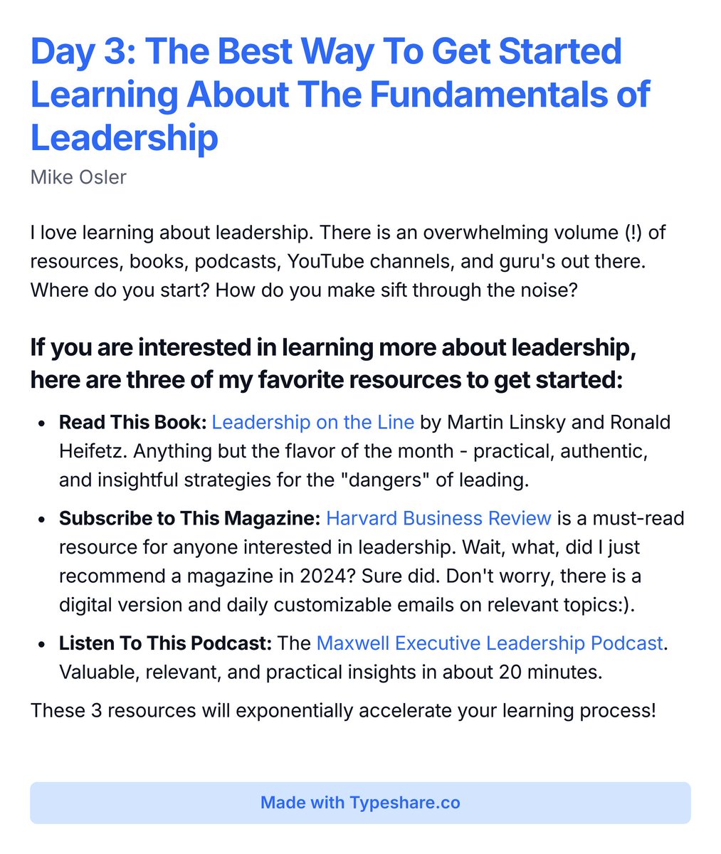 mosler4610's tweet photo. Day 3: The Best Way To Get Started Learning About Fundamentals of Leadership https://t.co/HCLDvSV2HK
