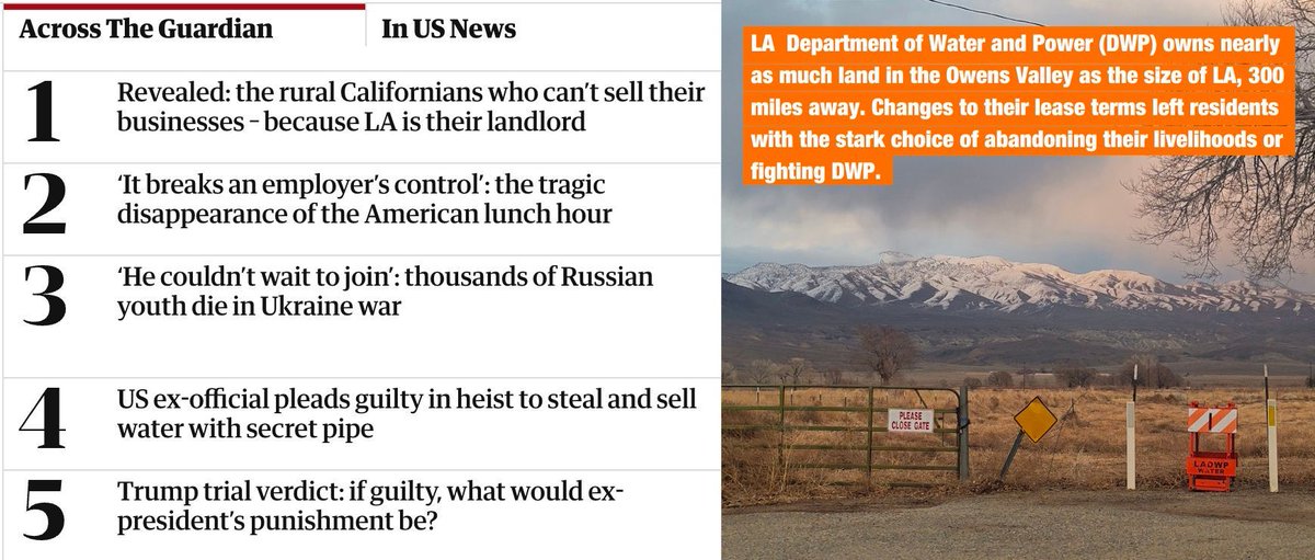 We’re excited to share that our article, “How LA’s ‘local’ water politics ensnare residents—300 miles away,” co-published with <a href="/GuardianUS/">Guardian US</a> reached the No. 1 spot on their site yesterday. Second installment on Tuesday. Read more: dwp.afrolanews.org
