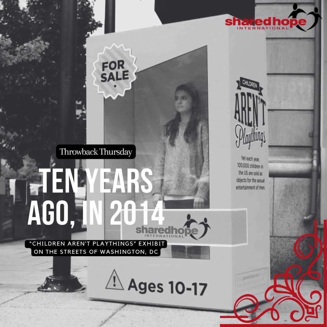 SharedHope's tweet photo. In 2014, SHI and Brunner ad agency in Atlanta teamed up to launch a live “Children are Not Playthings” exhibit on the streets of Washington, DC. This raised community awareness on the issue of sex trafficking. It was awarded a Gold ADDY for innovative non-profit advertising. https://t.co/ltpwCotstT