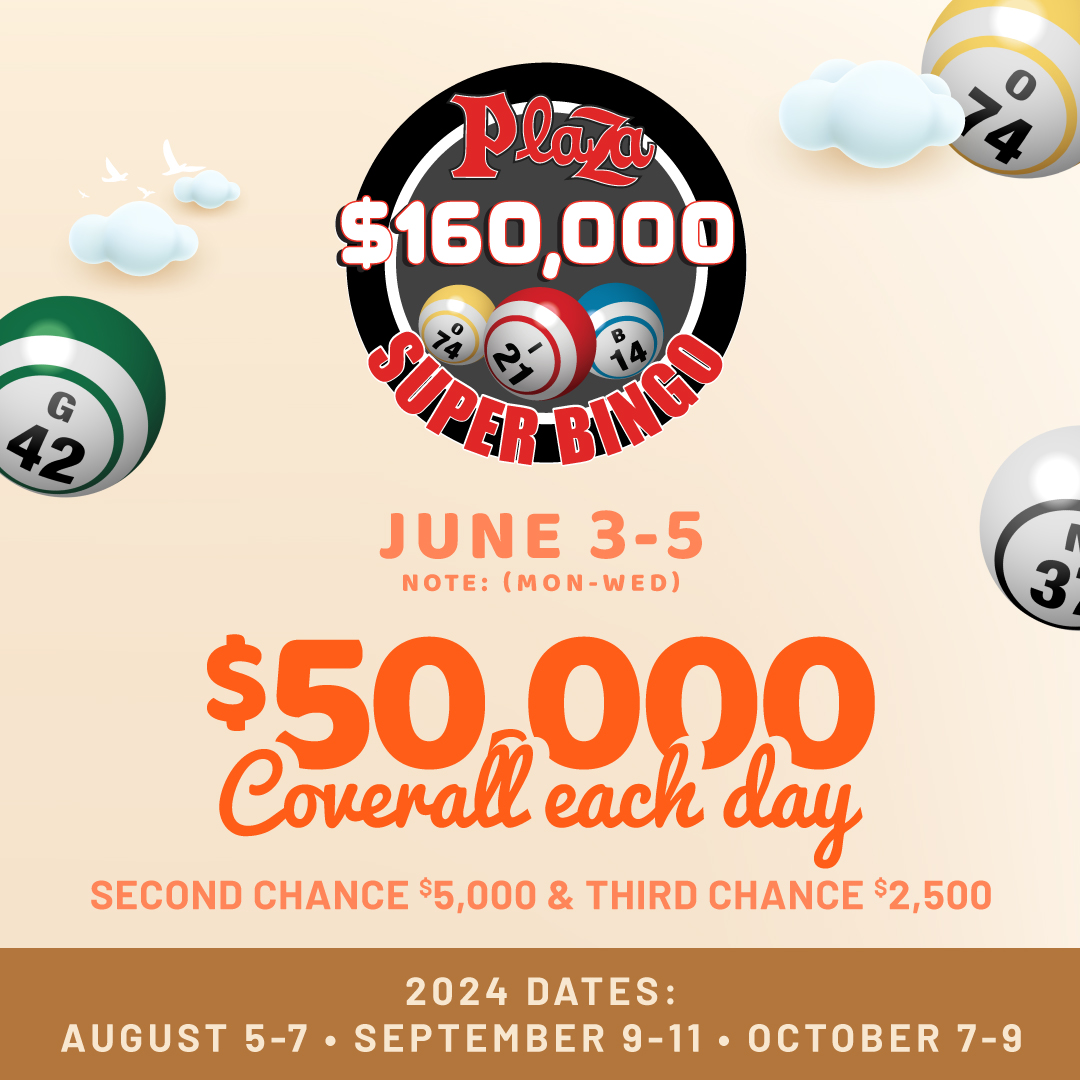 Join us for Super Bingo from June 3-5 and play for your chance to win the $50,000 Coverall jackpot! Don't miss out on the excitement, prizes, and fun. Tag your bingo buddies and mark your calendars now! 🗓️
#PlazaLV #Bingo #SuperBingo #Vegas #Onlyvegas #DTLV