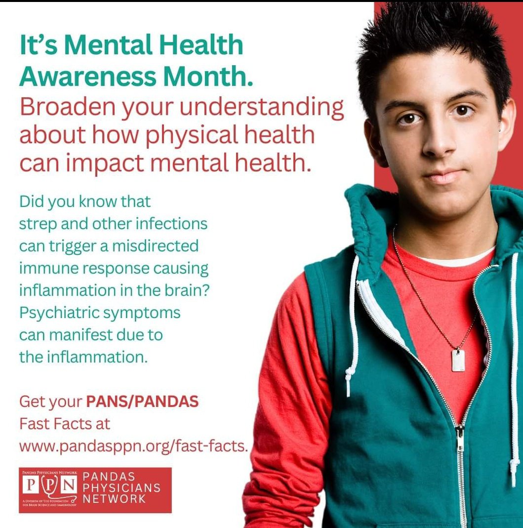 #PansPandasHour infection can trigger neuropsychiatric symptoms in children and they wonder why there is such an increase in mental health issues in our teens and young adults. UTI  & confusion in elderly person gets quick attention but not in children #strep #covid #mycoplasma