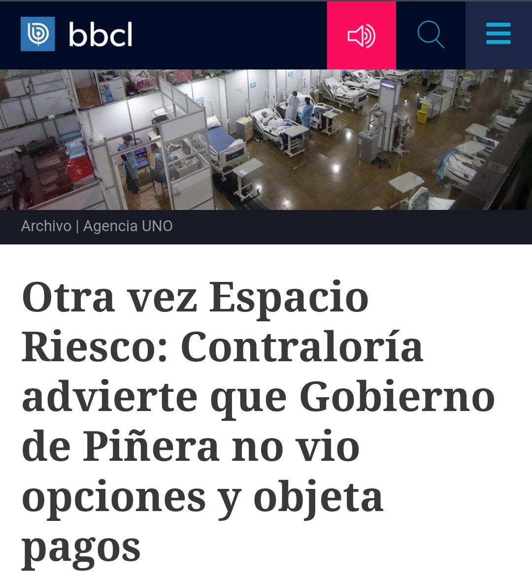 Actiniariahexa's tweet photo. Después de procesar a Jadue por mascarillas y alcohol gel, procesarán a Mañalich, París y Zuñiga por Espacio Riesco o el falso hospital modular de Cerrillos? https://t.co/1zaMpL9Tsg