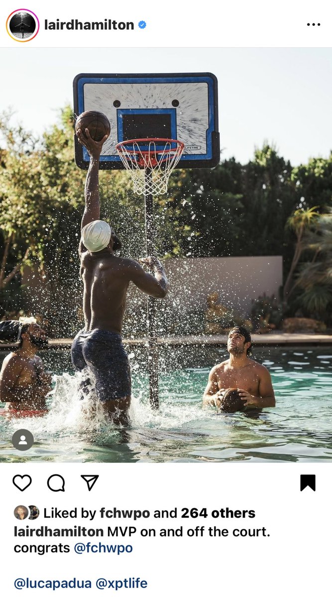 Did we know that @FCHWPO does water hoop cross training with Laird Hamilton??? 🏄🏿‍♂️ #energyshift #differenthere #celtics @universalhub @LairdLife