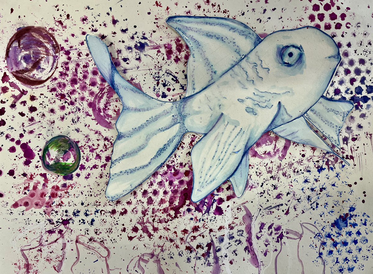 MrsSmallArt's tweet photo. Ink wash fish - some lovely examples from S2 Elective Art https://t.co/weNVd4Q1pb