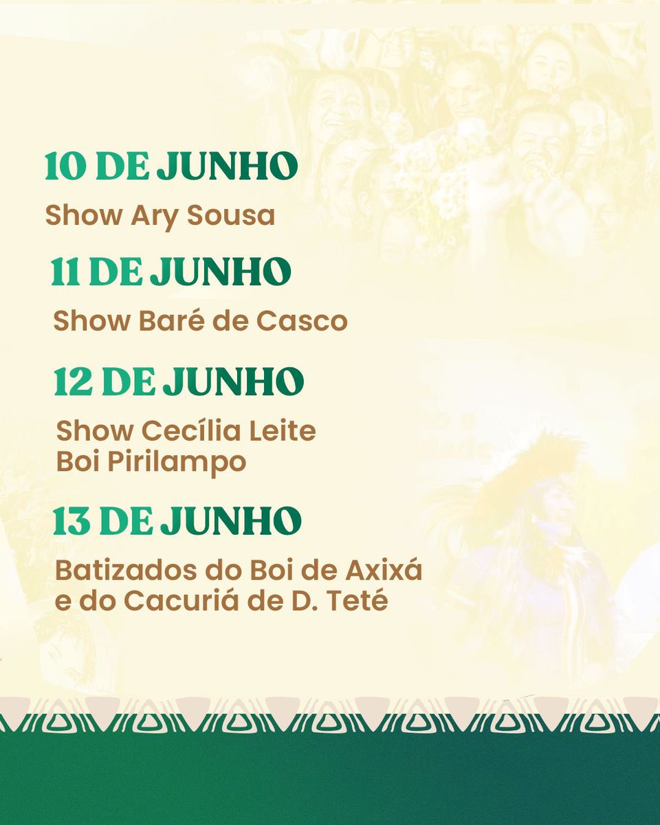MariaFreire_'s tweet photo. Boa tarde, grupo. Aqui temos a programação do Festejo de Santo Antônio 2024! 👉🏾 De 01 a 13 de Junho no Largo de Santo Antônio - Centro! 📍 Participem ✨ https://t.co/9QhM7z0cGC