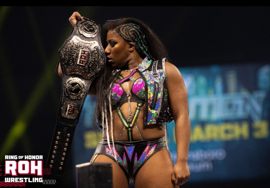 thepeachy16's tweet photo. #TotalChampThursday Incredible Amazing Talented Forever ROH Women's World Champion @AthenaPalmer_FG #WatchROH https://t.co/DyphHBmiQM