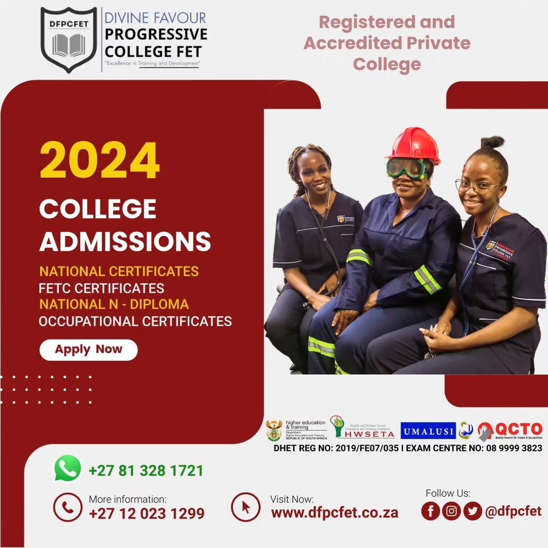 dfpcfet's tweet photo. Empower your future with our recognised, registered and accredited courses! 

Apply now and take the first step towards a brighter tomorrow. 

Tel: 012 023 1299 | Cell: 081 328 1721

#PrivateCollege #Pretoria #dfpcfet #dfpcfetpta #ApplyNow #Education" https://t.co/7DyM86w3yd