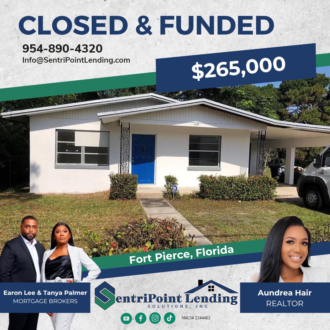 Another CLOSED & FUNDED

Huge shout out to @aundreatherealtor for trusting us with your client. We are honored to partner with you!

Are you next? Give us a call or email us to get APPROVED today!

#coralsprings #parkland #coconutcreek #bocaraton #broward #westpalm #miami