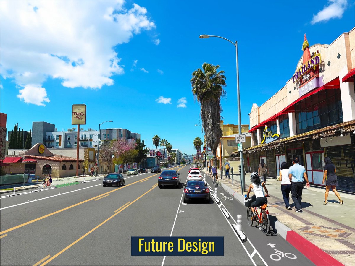 We’re so excited about the protected bike lanes coming to Hollywood Bl between Gower and Lyman!

👏 @LADOTofficial @HugoForCD13 

ladotlivablestreets.org/projects/holly…
