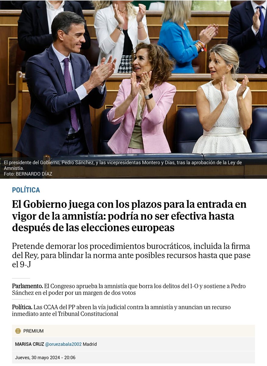 Tramitó la ley por vía de urgencia, criticó al Senado por retrasar su vuelta al Congreso y ahora que está aprobada ha decidido alargar su publicación en el BOE para que todavía no entre en vigor. Menudo farsante!