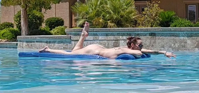 Only problem about floating Iin  a pool....I can't float the fuck away...and I mean down river. https://t