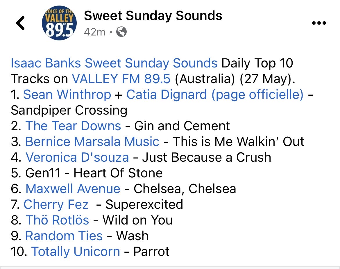 Thanks to Australia’s Sweet Sunday Sounds for adding Superexcited to your playlist! Much appreciated!