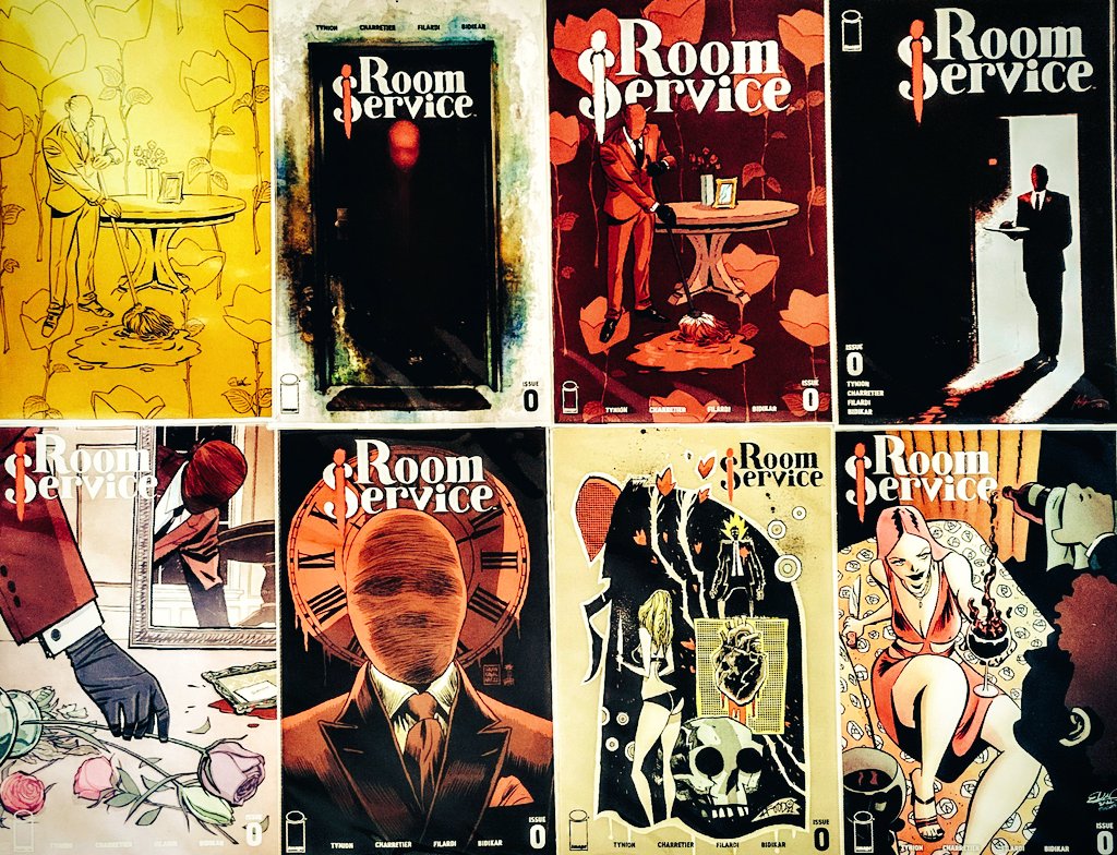 Kickstarter🩸ROOM🚪SERVICE🩸
Issue #0 comic cover collection is in! 🤘 
In addition to a digital copy of the Short Indie Horror film. 📚💀🎬 
@ImageComics @JamesTheFourth 
#HorrorComics #Comics #Horror