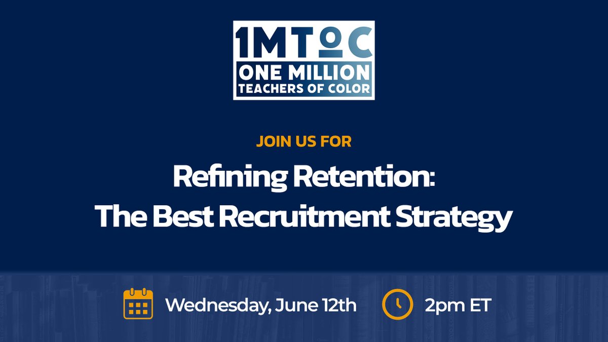 Join the @1MToC Campaign on June 12th at 2pm ET for an insightful webinar that delves into the factors contributing to the retention of diverse educators. Register now: us06web.zoom.us/webinar/regist…