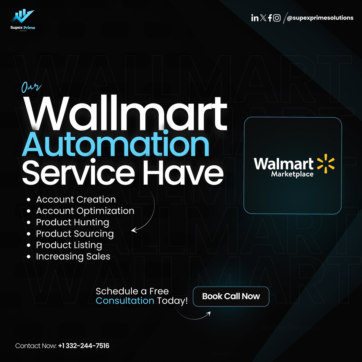 Supexprime's tweet image. Drowning in Walmart tasks?  Supex Prime Solutions automates it ALL!   Account setup, optimization, product hunting, sourcing, listing &amp;amp; sales strategies!  Free up your time &amp;amp; watch the profits grow!  DM for a free consultation! #walmartautomation #ecommerce #growyourbusiness