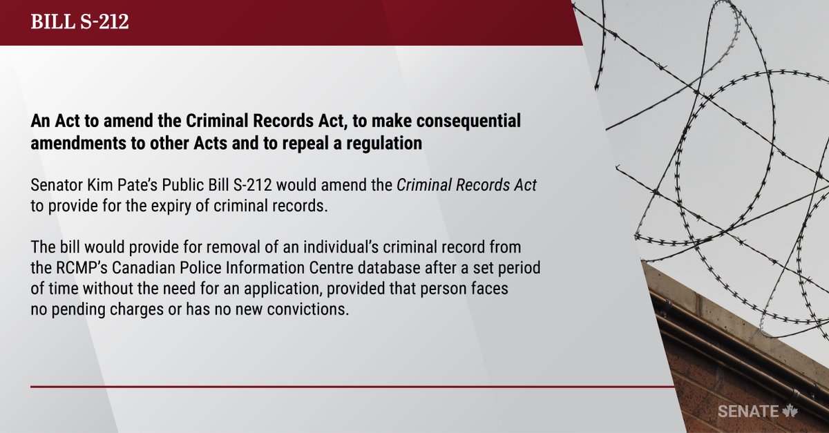 Senators are now discussing @SenatorHousakos’ amendment to Senator @KPateontheHill’s Bill #S212, as amended, at third reading in the Senate: ow.ly/heer50RYQml #SenCA #CdnPoli