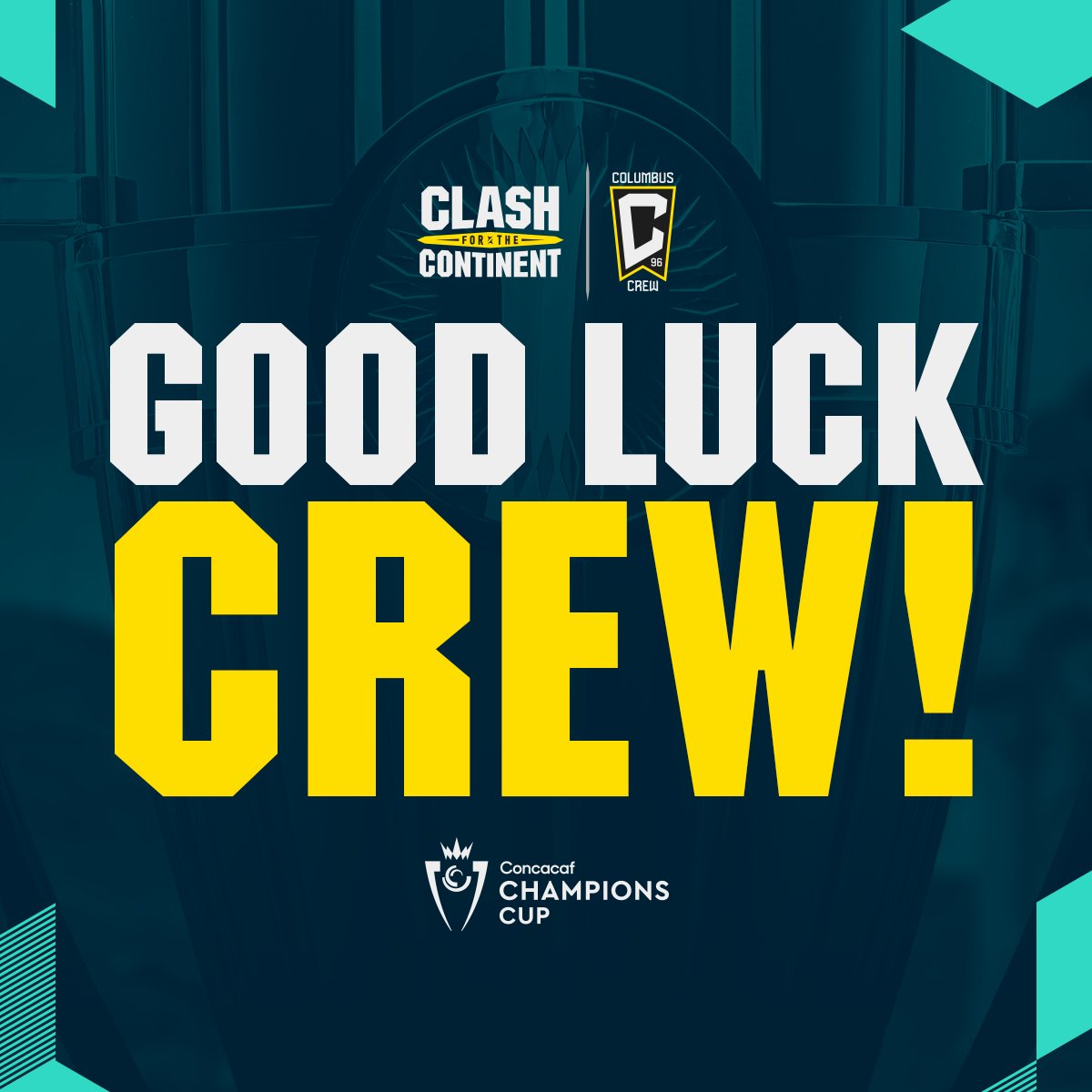 The <a href="/columbuscrew/">The Crew</a> is on the cusp of continental glory! We're sending all our energy to our MLS champions as they battle for the Concacaf Champions Cup tomorrow. Good luck!

#Crew96 | #VamosColumbus