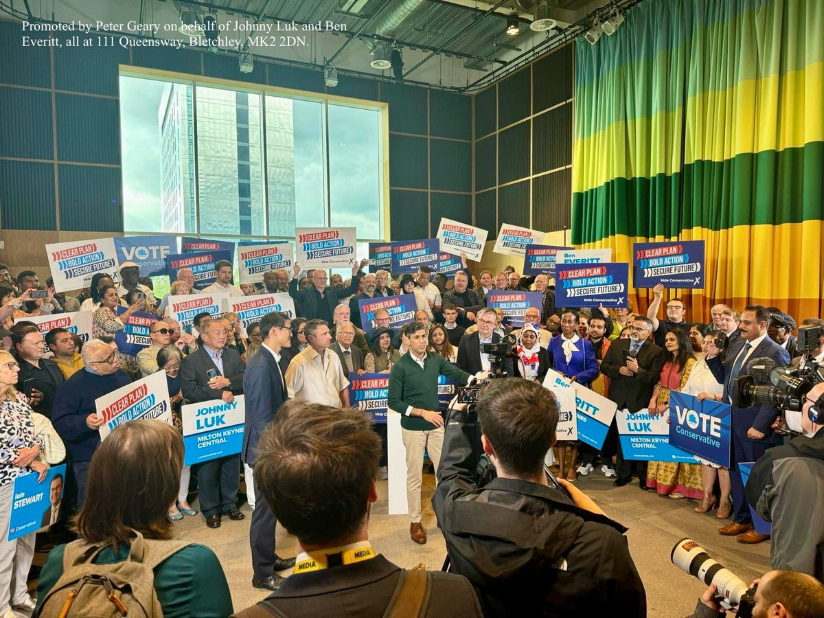 Today we launched the final phase of our campaign with our fantastic Prime Minister @RishiSunak in Milton Keynes. We’ve build a huge campaign team. We are ready. Bring on the election! 🗳️ @MKConservatives
