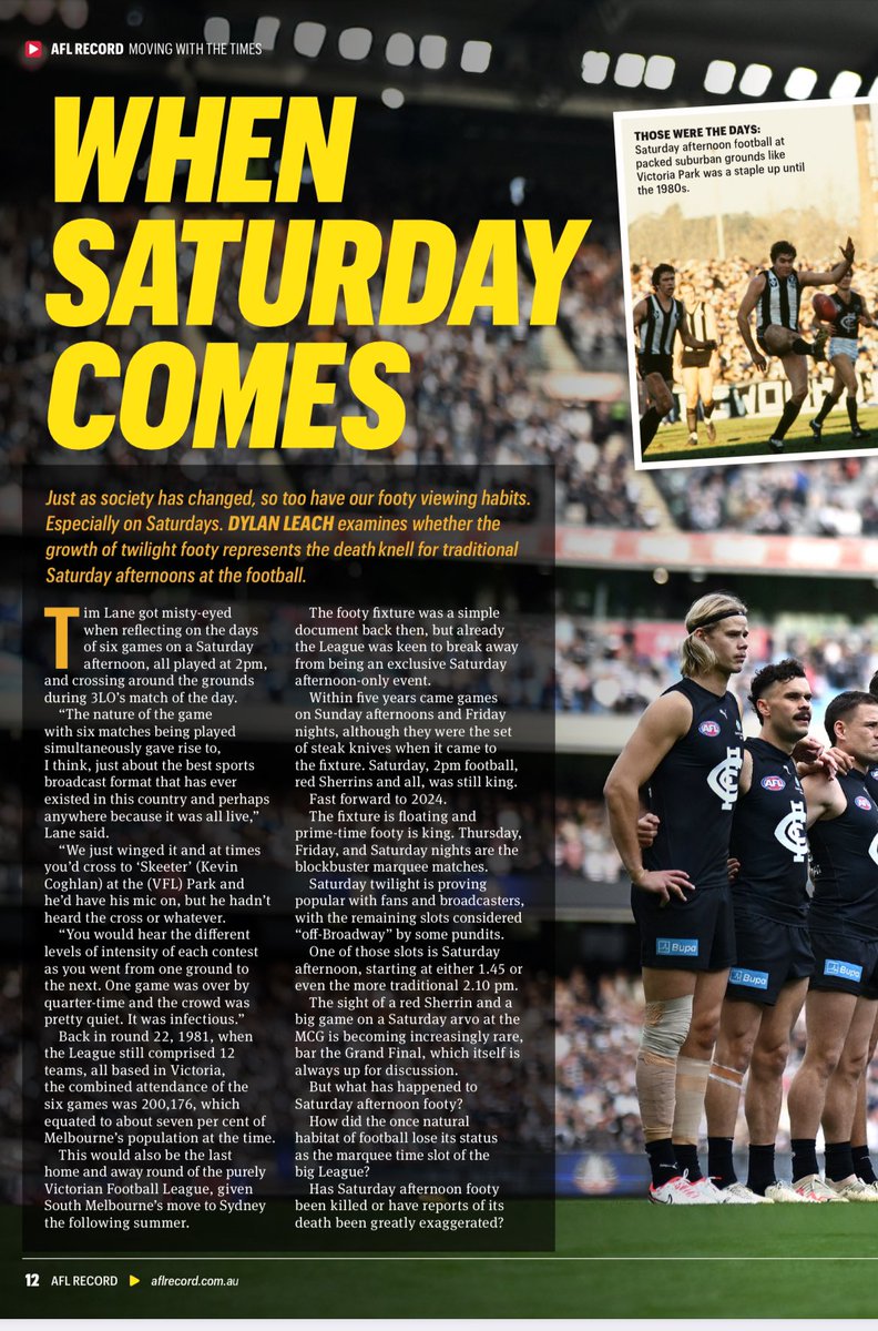 RREEEECCCOORRRDDDS! My feature story for this weeks @AFLrecord is now available - $6 at your favourite ground this weekend, or get the digital edition at aflrecord.com.au Thanks to everyone who contributed. It’s a great read! (If I do say so myself)