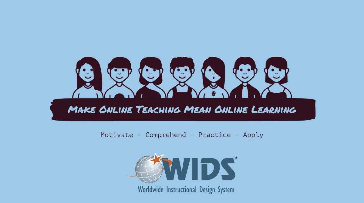 Transform your online teaching into meaningful online learning! WIDS helps educators create engaging, effective courses with strategic learning plans, diverse activities, and authentic assessments. #OnlineTeaching #EdTech #Elearning #WIDS buff.ly/3WJAHpN